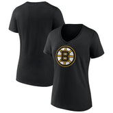 Boston Bruins Women's Team Logo V-Neck T-Shirt - Black | US 5088094