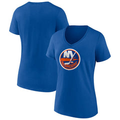 New York Islanders Women's Team Logo V-Neck T-Shirt - Royal | US 5088107