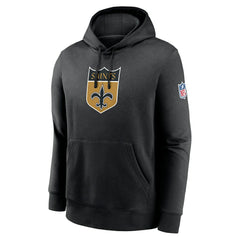 New Orleans Saints 2023 Sideline Club Alternate Tri-Blend Pullover Hoodie - Black Hoodies