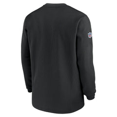 Las Vegas Raiders 2023 Sideline Throwback Heavy Brushed Waffle Long Sleeve Top - Black Tops
