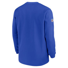 Los Angeles Rams 2023 Sideline Throwback Heavy Brushed Waffle Long Sleeve Top - Royal Tops