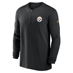 Pittsburgh Steelers 2023 Sideline Performance Long Sleeve Tri-Blend Quarter-Zip Top - Black Tops