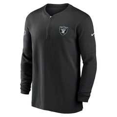 Las Vegas Raiders 2023 Sideline Performance Long Sleeve Tri-Blend Quarter-Zip Top - Black Tops