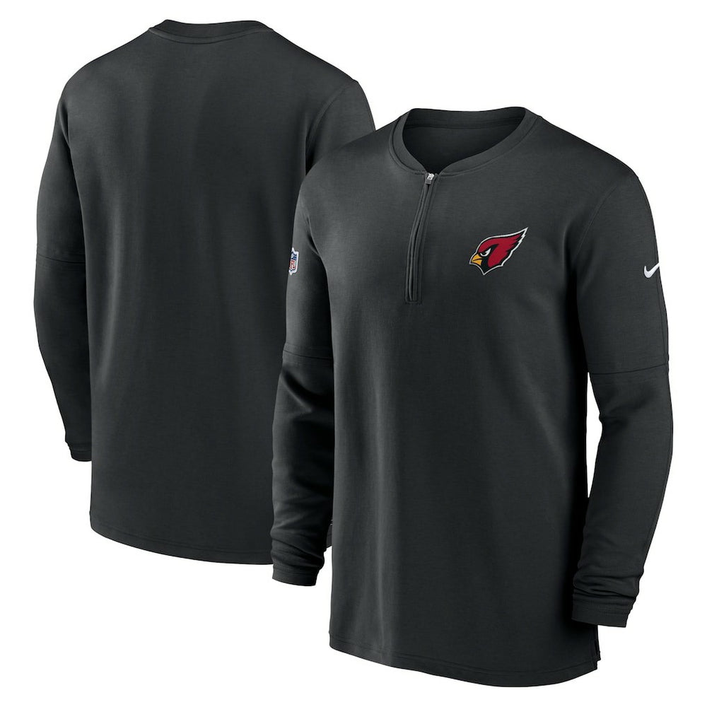 Arizona Cardinals 2023 Sideline Performance Long Sleeve Tri-Blend Quarter-Zip Top - Black Tops