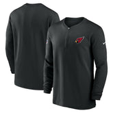 Arizona Cardinals 2023 Sideline Performance Long Sleeve Tri-Blend Quarter-Zip Top - Black Tops