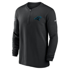 Carolina Panthers 2023 Sideline Performance Long Sleeve Tri-Blend Quarter-Zip Top - Black Tops