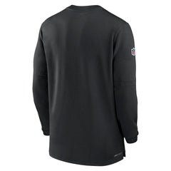 Carolina Panthers 2023 Sideline Performance Long Sleeve Tri-Blend Quarter-Zip Top - Black Tops