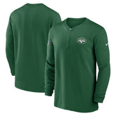New York Jets 2023 Sideline Performance Long Sleeve Tri-Blend Quarter-Zip Top - Green Tops