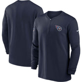 Tennessee Titans 2023 Sideline Performance Long Sleeve Tri-Blend Quarter-Zip Top - Navy Tops