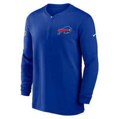 Buffalo Bills 2023 Sideline Performance Long Sleeve Tri-Blend Quarter-Zip Top - Royal Tops
