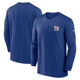 New York Giants 2023 Sideline Performance Long Sleeve Tri-Blend Quarter-Zip Top - Royal Tops