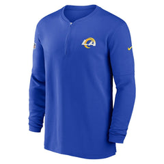 Los Angeles Rams 2023 Sideline Performance Long Sleeve Tri-Blend Quarter-Zip Top - Royal Tops