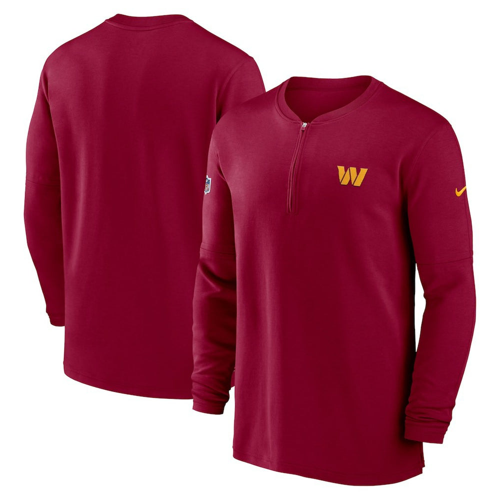 Washington Commanders 2023 Sideline Performance Long Sleeve Tri-Blend Quarter-Zip Top - Burgundy Tops