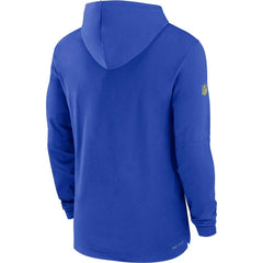 Los Angeles Rams Sideline Performance Long Sleeve Hoodie T-Shirt - Royal Hoodies