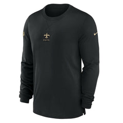 New Orleans Saints 2023 Sideline Performance Long Sleeve T-Shirt - Black T-shirts