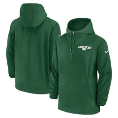 New York Jets Sideline Half-Zip Hoodie - Green Hoodies