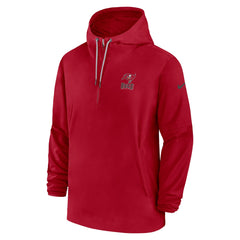 Tampa Bay Buccaneers Sideline Half-Zip Hoodie - Red Hoodies