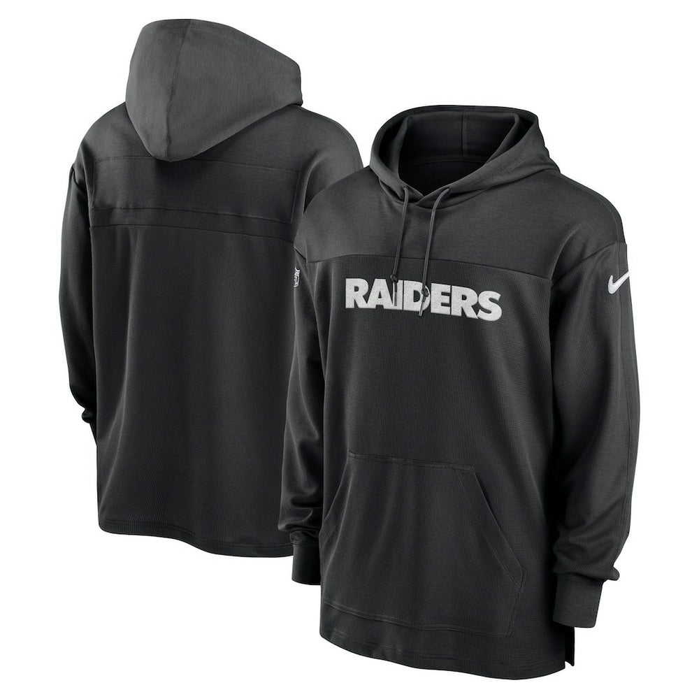 Las Vegas Raiders 2023 Sideline Lightweight Performance Hooded Top - Black Tops