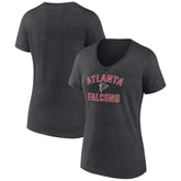Atlanta Falcons Women's Victory Arch Team V-Neck T-Shirt - Charcoal T-shirts