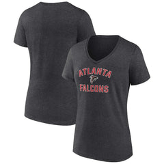 Atlanta Falcons Women's Victory Arch Team V-Neck T-Shirt - Charcoal T-shirts