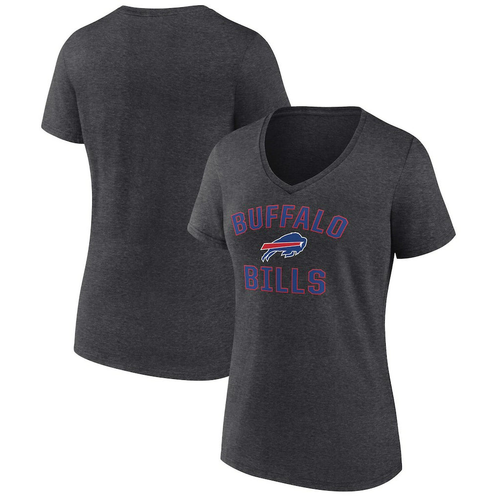 Buffalo Bills Women's Victory Arch Team V-Neck T-Shirt - Charcoal T-shirts