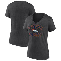 Denver Broncos Women's Victory Arch Team V-Neck T-Shirt - Charcoal T-shirts