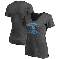 Detroit Lions Women's Victory Arch Team V-Neck T-Shirt - Charcoal T-shirts