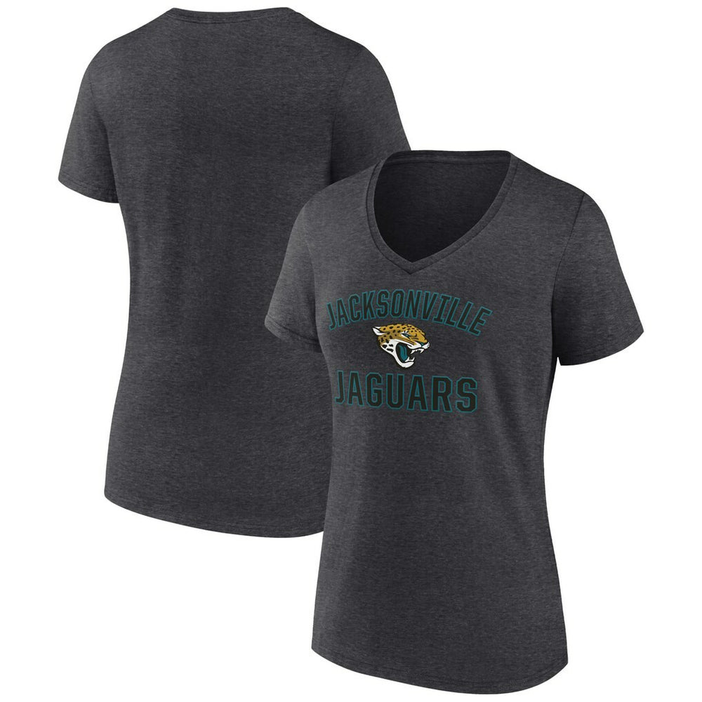 Jacksonville Jaguars Women's Victory Arch Team V-Neck T-Shirt - Charcoal T-shirts