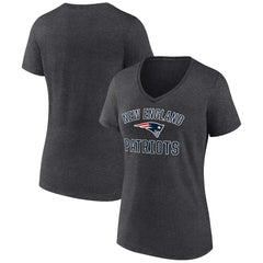 New England Patriots Women's Victory Arch Team V-Neck T-Shirt - Charcoal T-shirts
