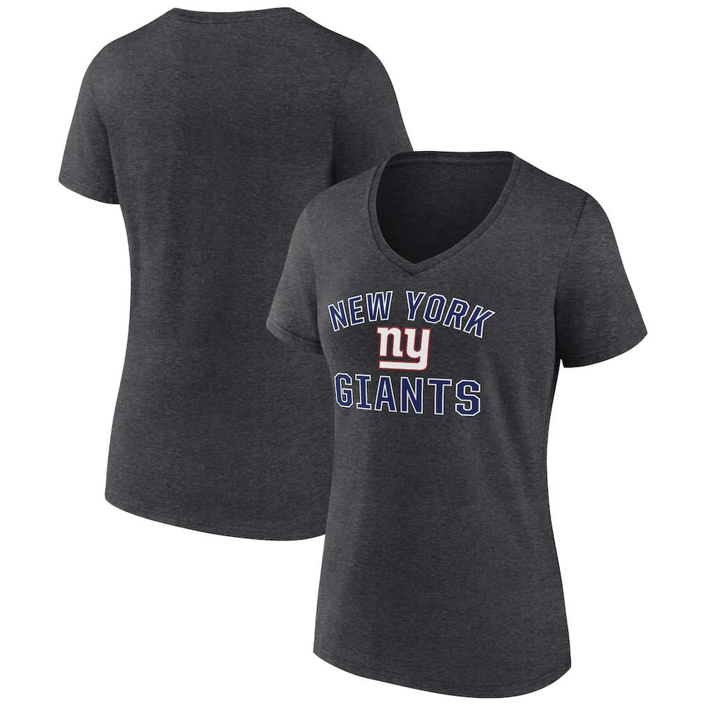 New York Giants Women's Victory Arch Team V-Neck T-Shirt - Charcoal T-shirts