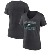 Philadelphia Eagles Women's Victory Arch Team V-Neck T-Shirt - Charcoal T-shirts