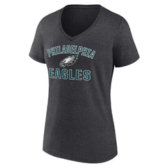 Philadelphia Eagles Women's Victory Arch Team V-Neck T-Shirt - Charcoal T-shirts