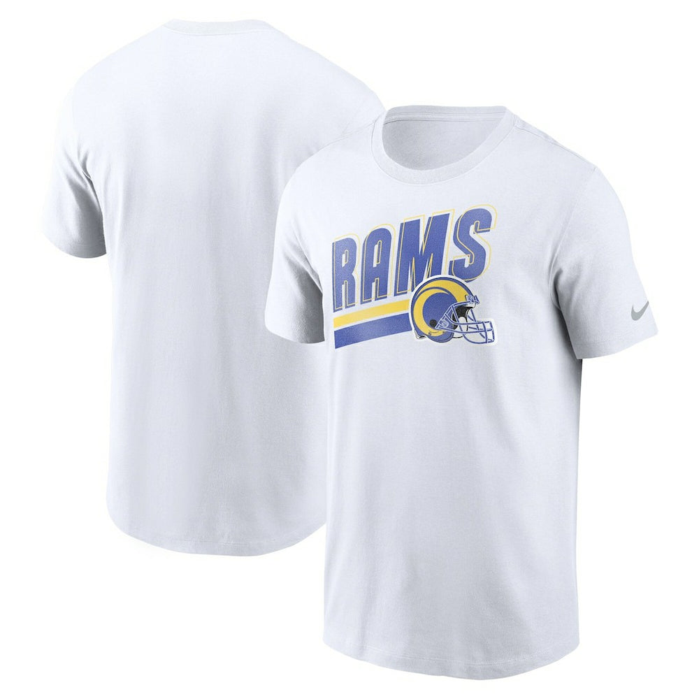 Los Angeles Rams Essential Blitz Lockup T-Shirt - White T-shirts