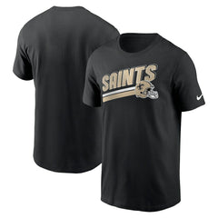 New Orleans Saints Essential Blitz Lockup T-Shirt - Black T-shirts