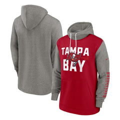 Tampa Bay Buccaneers Fashion Color Block Pullover Hoodie - Red Hoodies