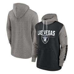 Las Vegas Raiders Fashion Color Block Pullover Hoodie - Black Hoodies