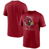 Arizona Cardinals Legend Yard Lines Performance T-Shirt - Cardinal T-shirts