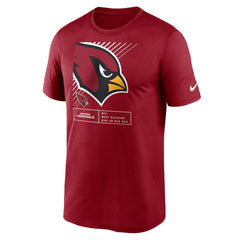 Arizona Cardinals Legend Yard Lines Performance T-Shirt - Cardinal T-shirts