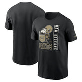 New Orleans Saints Lockup Essential T-Shirt - Black T-shirts