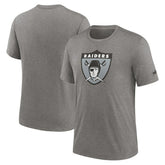 Las Vegas Raiders Rewind Logo Tri-Blend T-Shirt - Heather Charcoal T-shirts