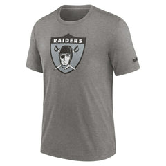 Las Vegas Raiders Rewind Logo Tri-Blend T-Shirt - Heather Charcoal T-shirts