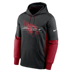 Arizona Cardinals Color Block Fleece Performance Pullover Hoodie - Black Hoodies