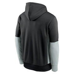 Las Vegas Raiders Color Block Fleece Performance Pullover Hoodie - Black Hoodies
