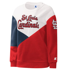 St. Louis Cardinals Starter Women's Shutout Pullover Sweatshirt - White/Red Pullover