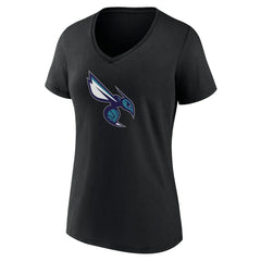 Charlotte Hornets Women's Alternate Logo V-Neck T-Shirt Black