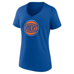 New York Knicks Women's Alternate Logo V-Neck T-Shirt Royal
