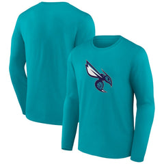 Charlotte Hornets Alternate Logo Long Sleeve T-Shirt Aqua