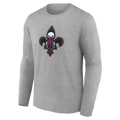 New Orleans Pelicans Alternate Logo Long Sleeve T-Shirt Gray outlet