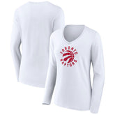 Toronto Raptors Women's Alternate Logo V-Neck Long Sleeve T-Shirt White outlet