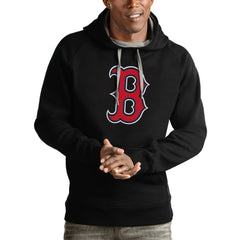 Boston Red Sox Antigua Victory Pullover Team Logo Hoodie - Black Hoodies